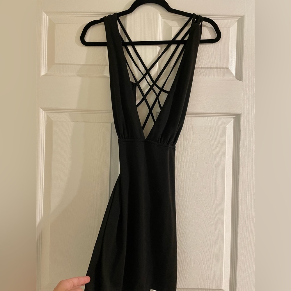 Open Back Black Dress